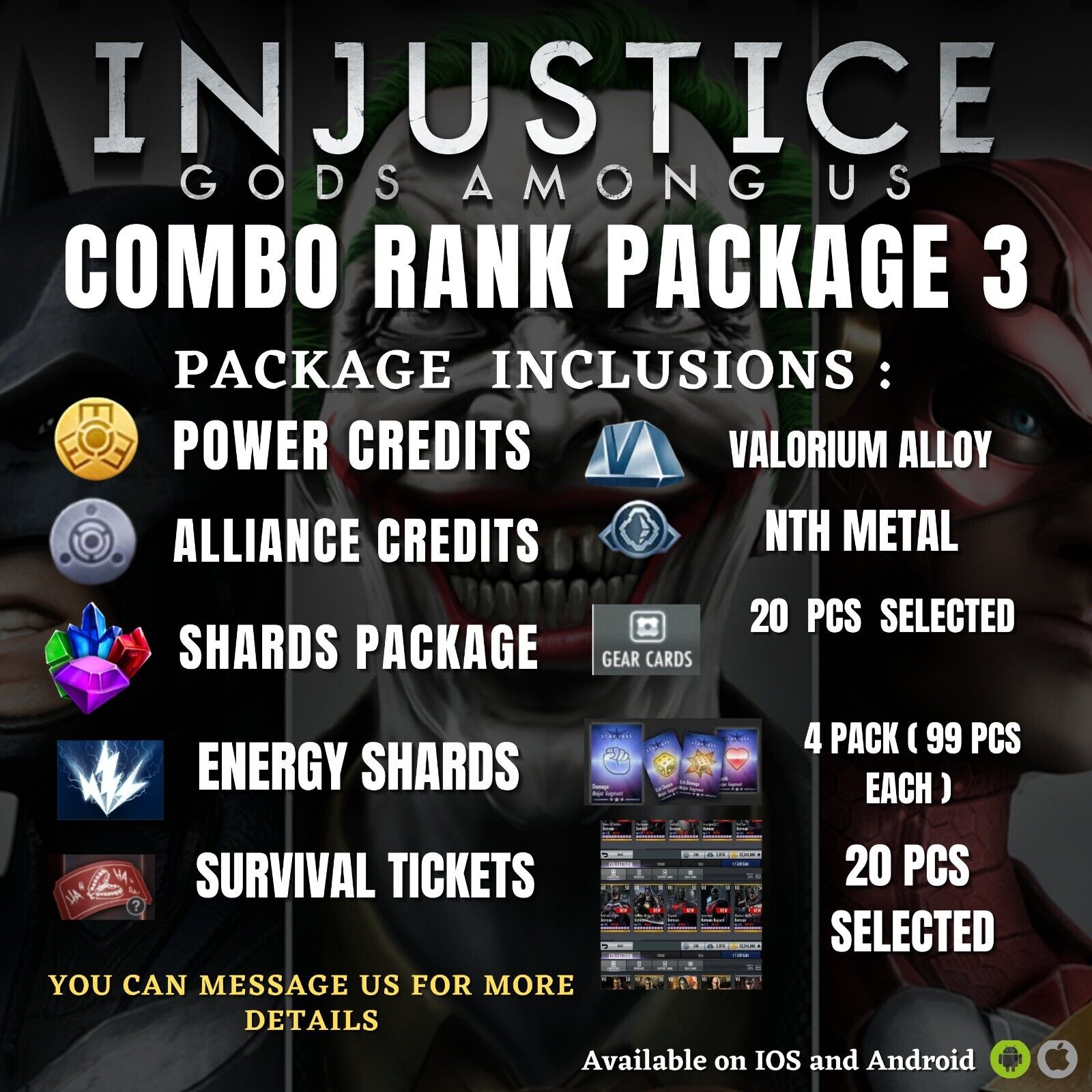 Injustice : God Among us Mobile Android & IOS,COMOBO 3