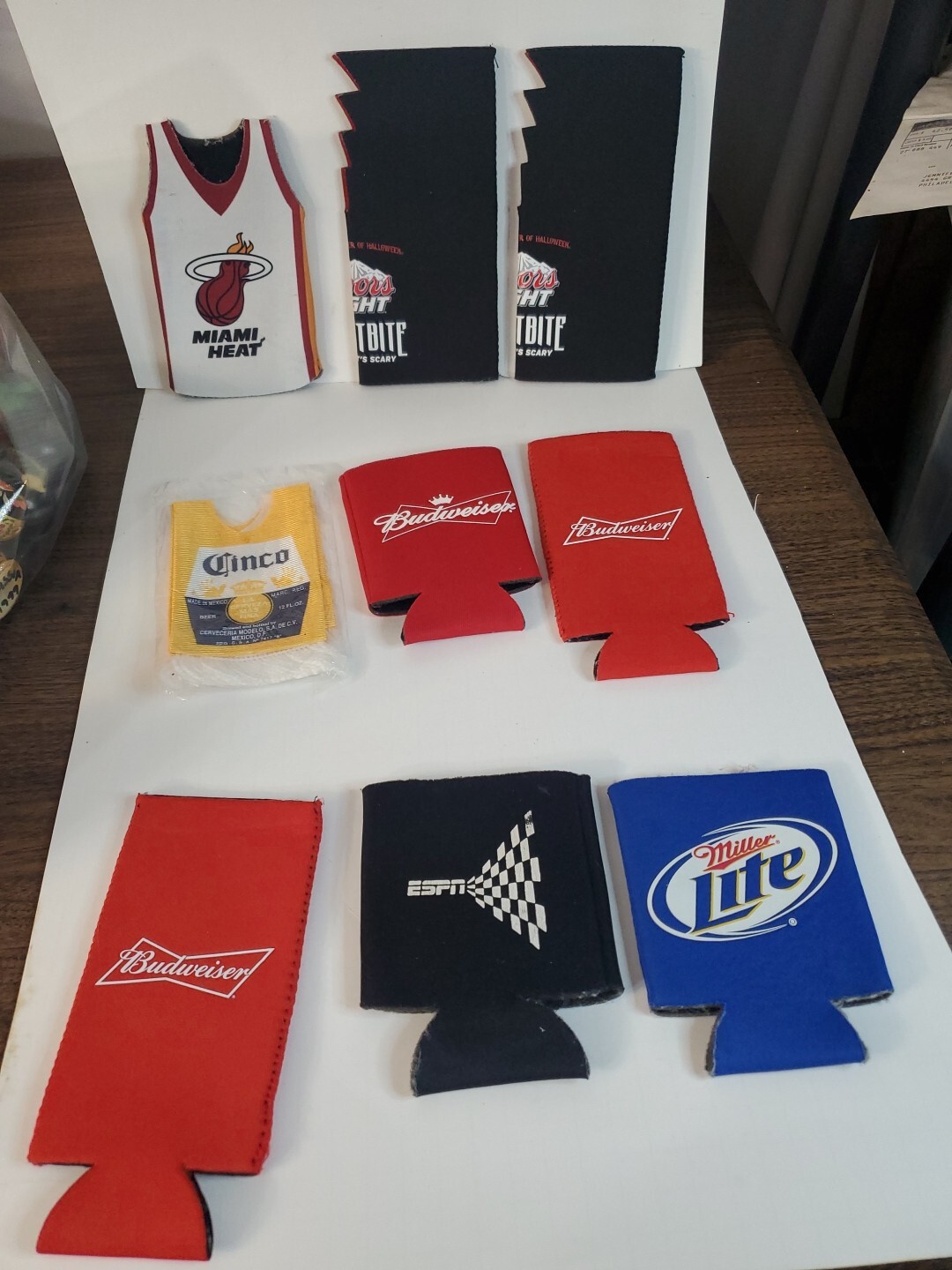 Coors Light Budweiser Miller Lite Corona Beer Can Koozie/sleeves Lot Of 9