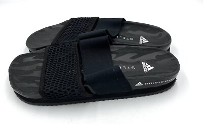 Adidas Stella McCartney Women's Lette Slide Sandals Black Animal Print Sporty 7