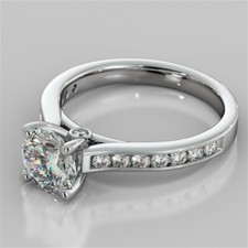 2.44 Ct Round Cut Real Moissanite Engagement Wedding Ring 950 Platinum Size 6