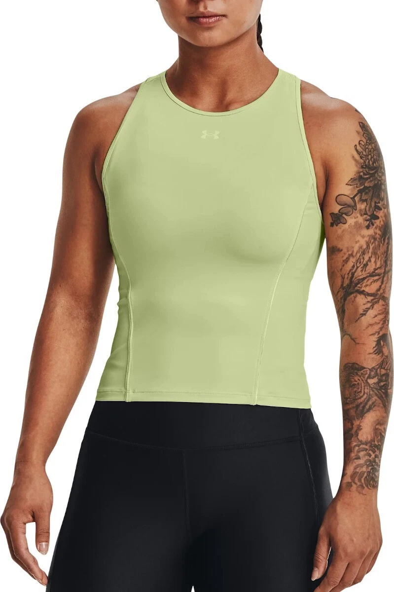 New Women's Under Armour HeatGear Light Green Medium Fitted Tank Top