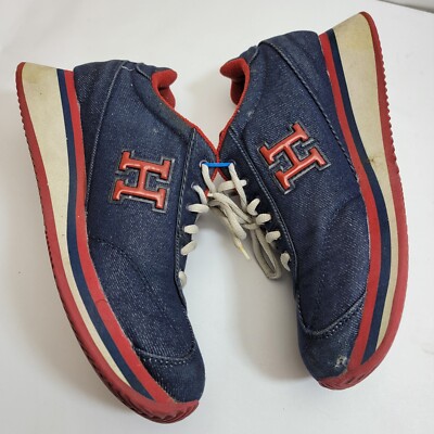 Tommy Hilfiger Womens Sneakers size 10  Denim Logo Est 1985 H Shoes Red