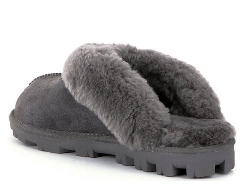 U G G Damen Coquette Slipper Grau / Kastanie Schuhe Lammfell Neu mit Karton - Bild 9 von 12