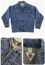 Vtg 80s 90s Tioga Trucker Jean Jacket Men Sz S M Cotton Denim Barn Chore Utility