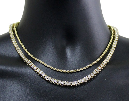 Tennis Chain 14k Gold Plated Hip Hop 