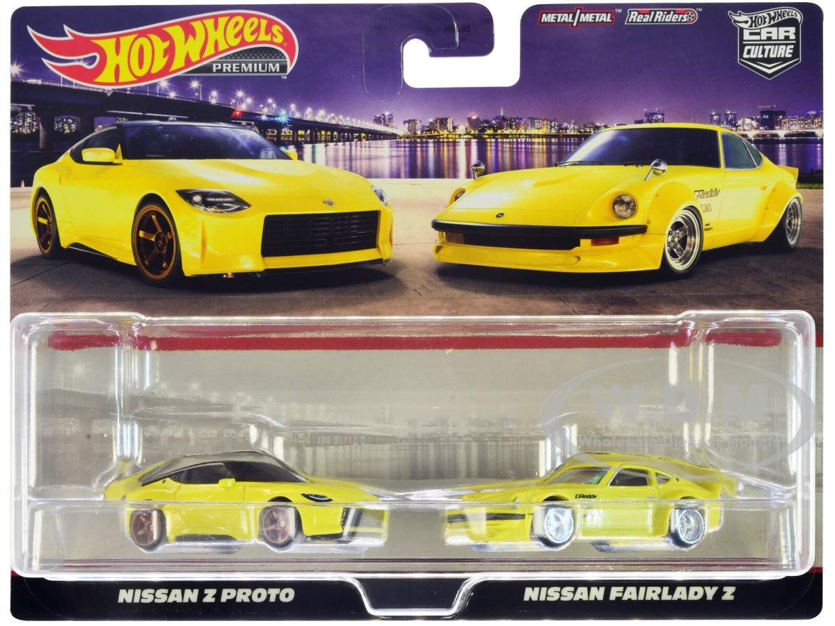 NISSAN Z PROTO & FAIRLADY Z YELLOW SET OF 2 PCS DIECAST MODELS HOT