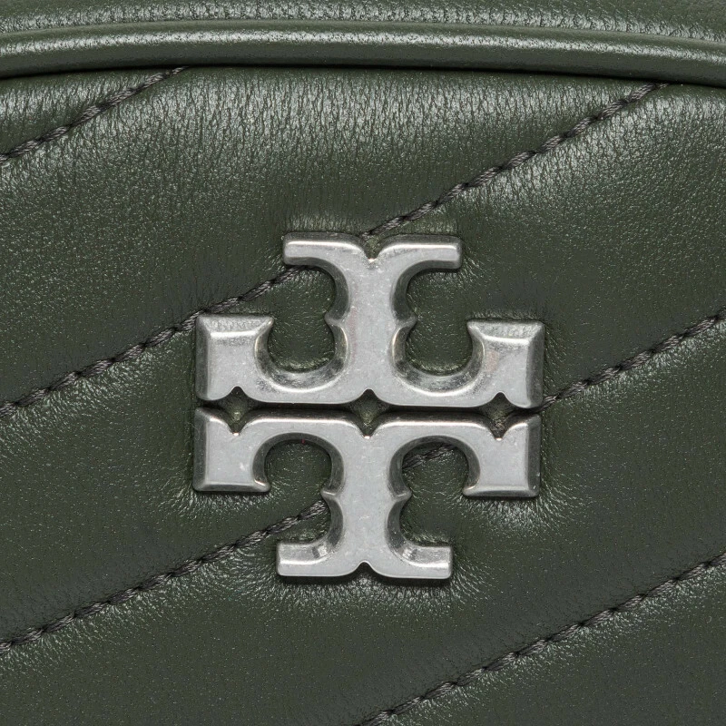 Borsa a tracolla Tory Burch Kira piccola in pelle Chevron per fotocamera ~nuova senza etichette~ Poblano