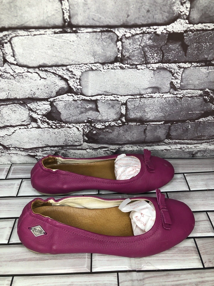 Zapatos planos de ballet de cuero fucsia rosa palladium PLDM by mujer talla 9,5 M EE. UU./40EU Foto 3 de 4