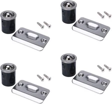 4 PK Drive in Bullet Ball Catch w/ Strike Plate for Closet Doors - Satin Nickel