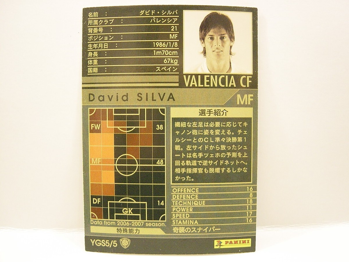 Panini WCCF 2006-07 YGS David Silva 1986 Spain No.21