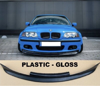 LASSCAR bmw E46 CSL Front lip spoiler MSPORT MTech 2 bumper splitter abs plastic GLOSS