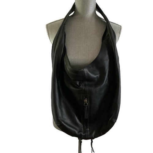 Mackage Black Genuine Leather Tote Hobo Shoulder Bag Large Shopper Bag - Picture 3 of 16