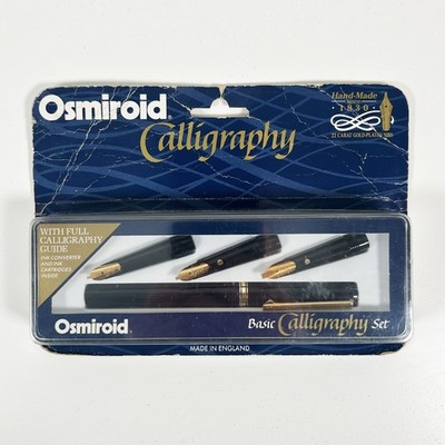Vintage OSMIROID Basic Kalligrafie Stift Set mit 22 Karat vergoldeten Federn VERSIEGELT