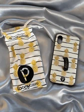 Loopy iPhone XS Phone Case Pineapple with Matching Microfiber Cover and Extra Su