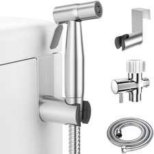Handheld Bidet Sprayer for Toilet-Adjustable Water 1 Pack, Brushed Nickel
