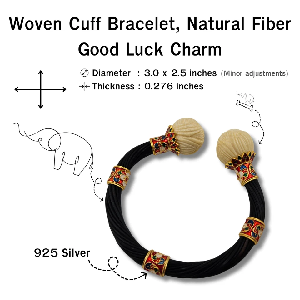 Ornate Thai Sukhothai Enamel Cuff Bracelet, Gold Plated 925 Silver, Hand-Carved - Image 2 of 4