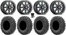 ITP Inertia Beadlock 14" Wheels Bk +40mm 30" MotoRavage Tires Textron Wildcat XX