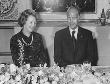 British Prime Minister Margaret Thatcher French President Valery G- Old Photo
