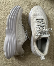 HOKA Bondi 8 Laufschuhe Sneaker Weiß EU 40 gepolstert Mesh Jogging Plateau