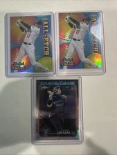 Shohei Ohtani Lot Of 3 - 2 Topps Chrome All-Etch CAE-1 And 1-AllStar Game ASGC18