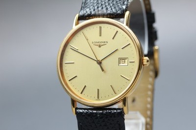 LONGINES Grand Classic L4.636.2 Gold Dial Date 33mm Quartz Men's Watch Round