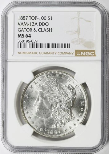 1887 Morgan Dollar VAM-12A DDO Top-100 Gator & Clash NGC MS64