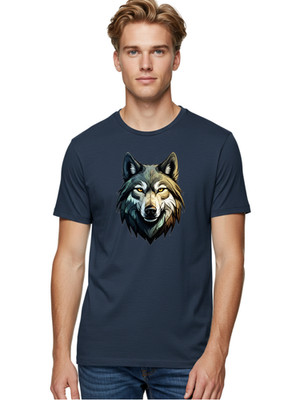 Wolf-Head-16 Mens Graphic Tee, 100% Cotton, Casual Summer Wear