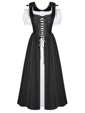Renaissance Costume Women Medieval Fairy Corset Dress Black Size 6
