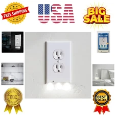 2 Pack - Wall Plate Night Light - - LED Night Lights Built Into Electrical Ou...
