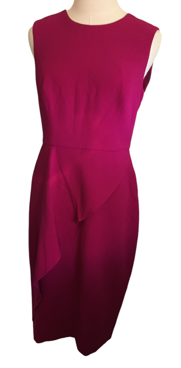 plus size jersey midi dress Red Faux Wrap Jersey Midi Dress UK22