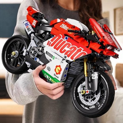 Technic Series Motorcycle V4 Building Blocks Set Super Motorbike Model Kit Techn