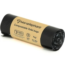 Portable Biodegradable Camping Potty Liners - 5 Gallon Bucket, 15 Count, 8 Gal