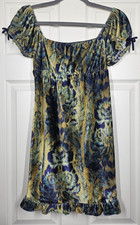 Urban Outfitters Y2K Whimsigoth Fairy Boho Velvet Babydoll Mini Dress Womens XS