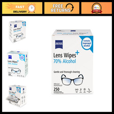 Pre-Moistened Lens Cleaning Wipes, 70 Alcohol, 250 Count - Streak-Free, Anti-Fo