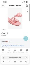 Gucci Pink Logo Rubber Slip-On Flat Slide Sandals Womens UK 5