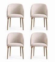 Set Von 4 Modernen Sesseln Mit Gepolsterten Sitzen Und Metallbeinen