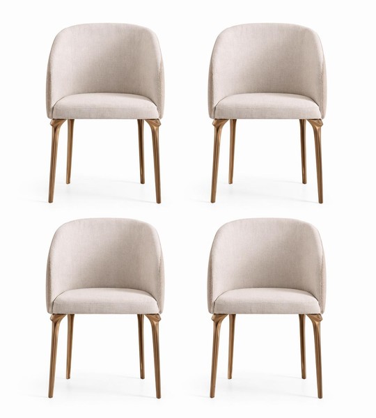 Set Von 4 Modernen Sesseln Mit Gepolsterten Sitzen Und Metallbeinen-image