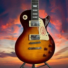 Brown L P Electric Guitar Solid Body HH Pickup Mahogany Body Rosewood Fretboard