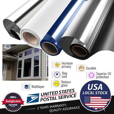 One Way Mirror Window Film Privacy Protectors Sun Blocking UV Reflective DIY USE