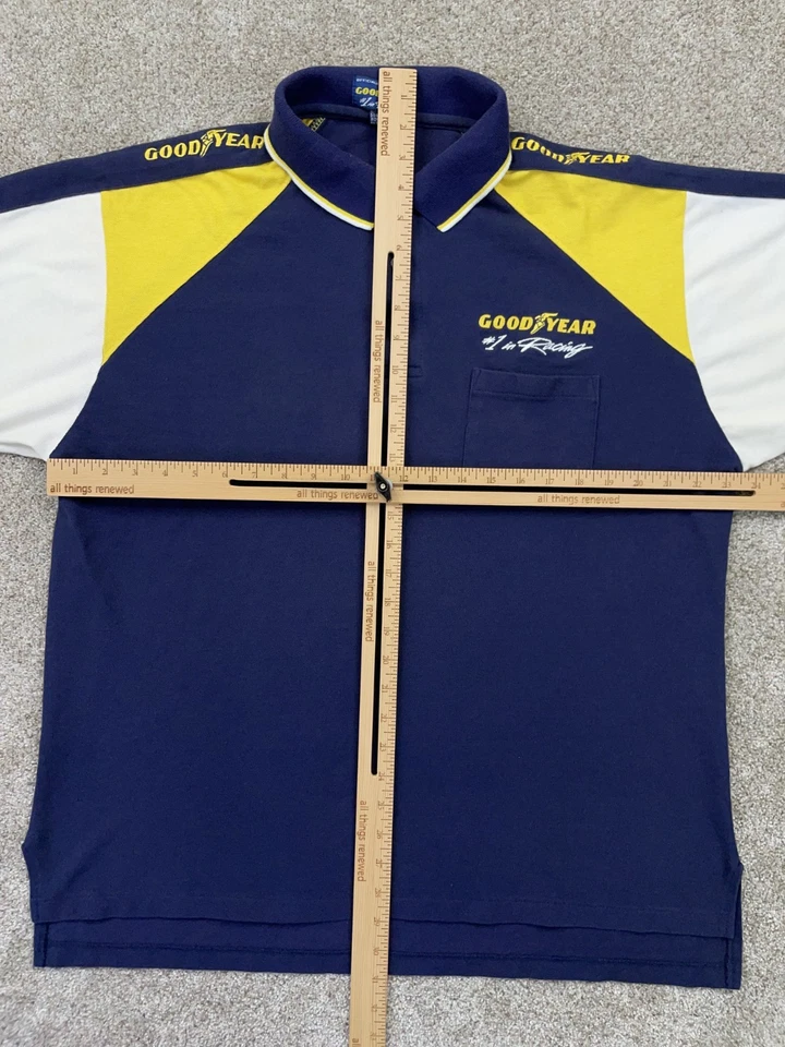 Camisa Goodyear Racing Hombres Extra Grande Azul Motorsports Sala de Juntas De Colección Hecha en EE. UU. Foto 3 de 4
