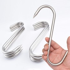 8Pack 10 Inch 10mm Heavy Duty Stainless Steel Butcher Meat Hook Hanging Beef