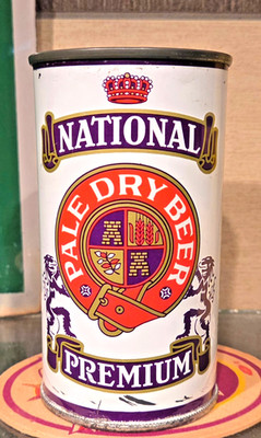 1955 NATIONAL PREMIUM STEEL FLAT TOP BEER CAN BALTIMORE MARYLAND KEGLINED