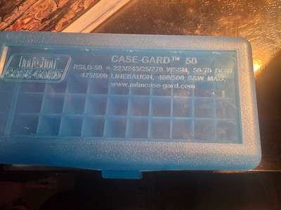 MTM 50 Round Flip-Top UP TO 500 SW MAG Rifle Ammo Box - Clear Blue