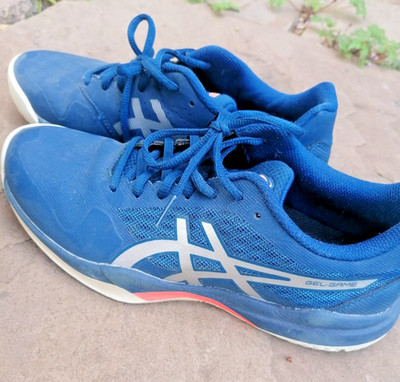 Asics Gel Game 7 Tennisschuhe (Mako Blue/Pure Silver) Größe UK 6 EU40 BLAU