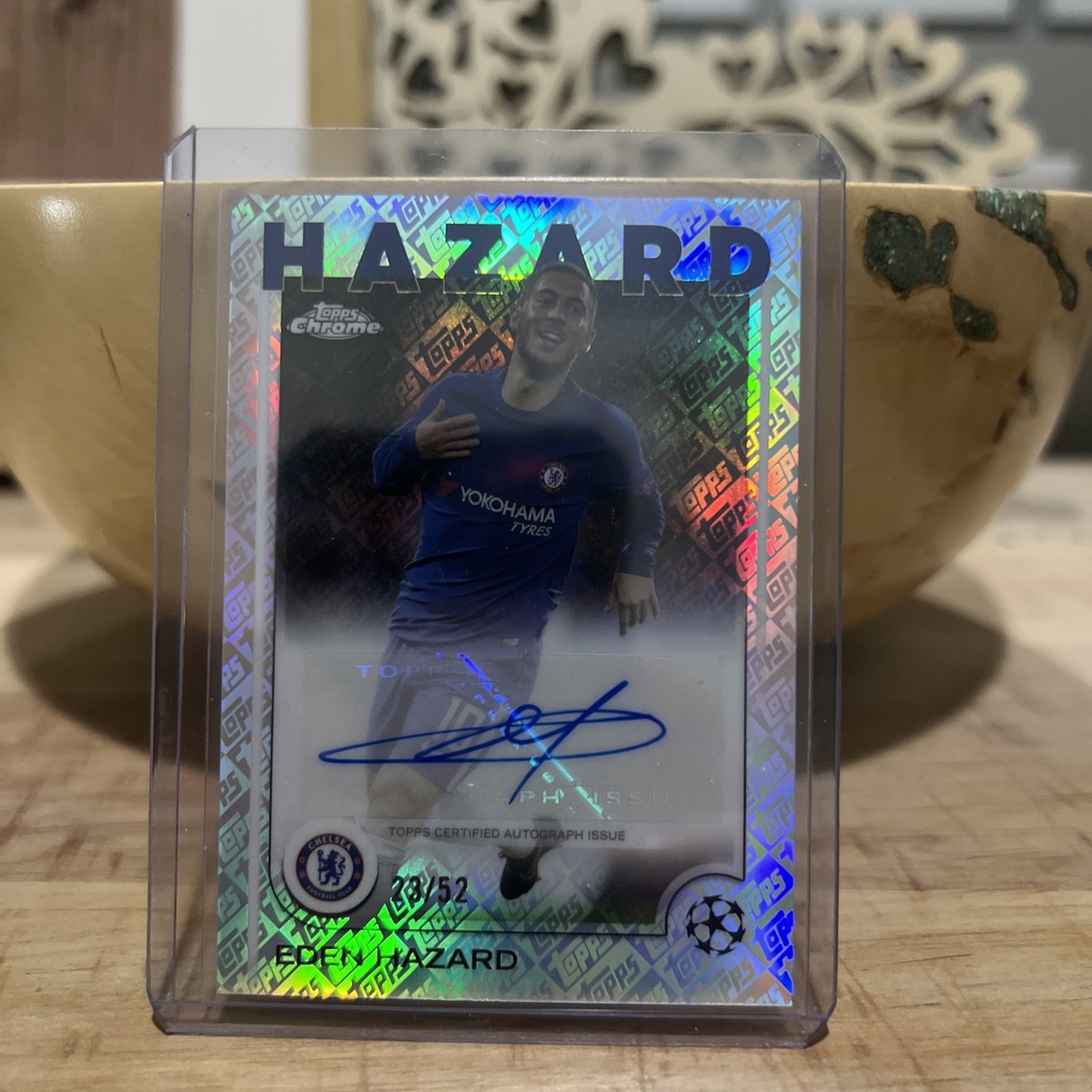 【52シリ】フリアン・アルバレス　直筆サイン　Topps Chrome UEFA 2024-25 Topps Chrome UEFA Eden Hazard Topps Logo refractor