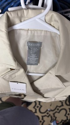 Tahari Girls Beige Belted Trench Coat Jacket Size 5-6 Spring Rain