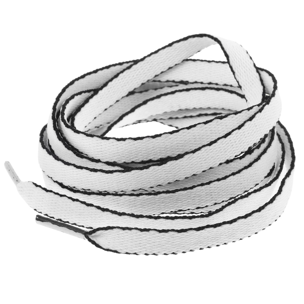 APL 4 Paia Lacci Piatti Neri e Bianchi per Scarpe da Ginnastica Uomo