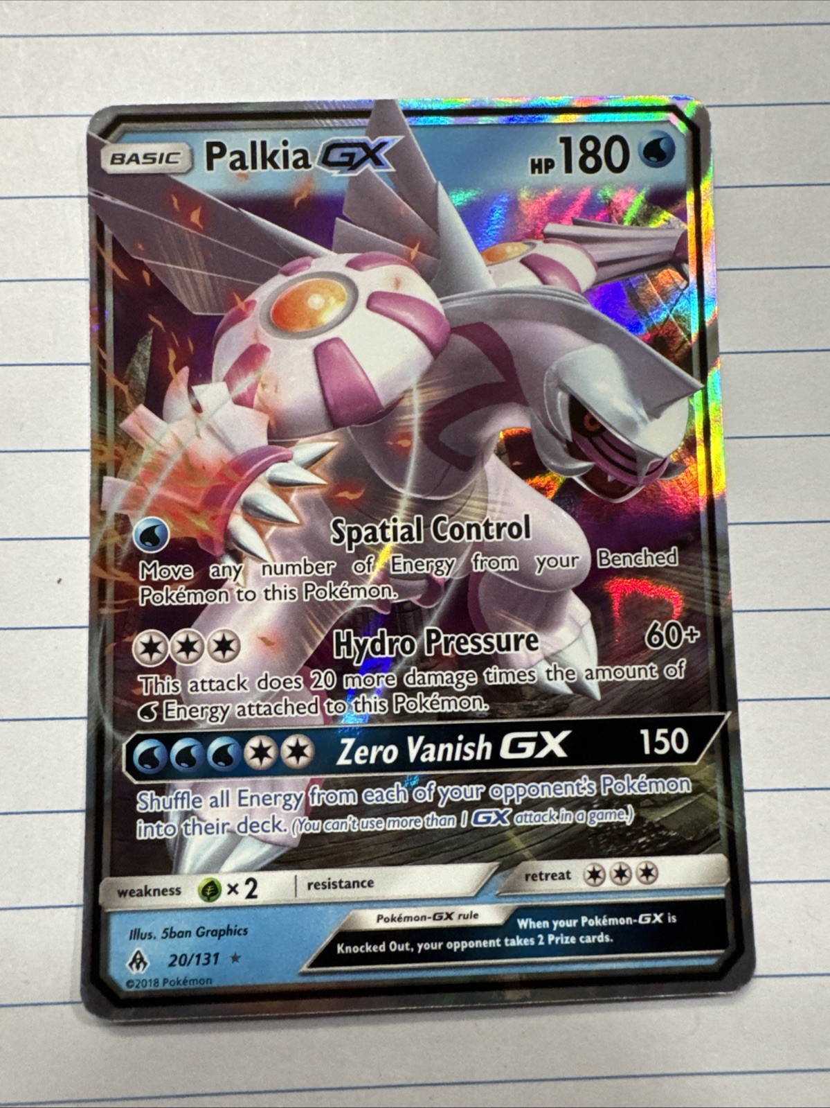 Palkia GX 20/131 Forbidden Light Set ULTRA RARE Pokemon Card NEAR MINT