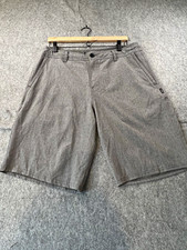 O'Neill Mens Gray Hybrid Flat Front Shorts Size 32 Stretch Slash Pockets Logo