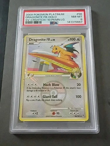 2009 POKEMON PLATINUM SUPREME VICTORS #56 DRAGONITE FB-HOLO PSA 8